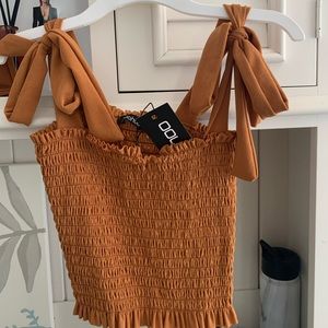 Ginger colored ruched tank